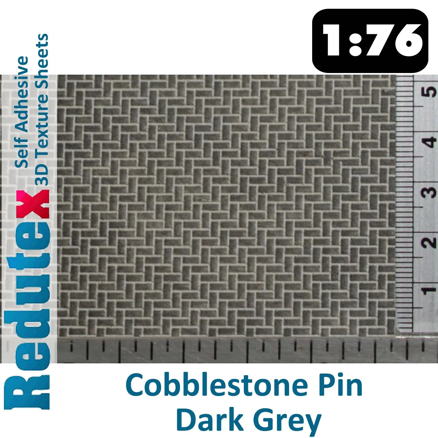 076AE112 COBBLESTONE PIN Grey 1:76 OO 3D Self Adhesive Texture Sheet