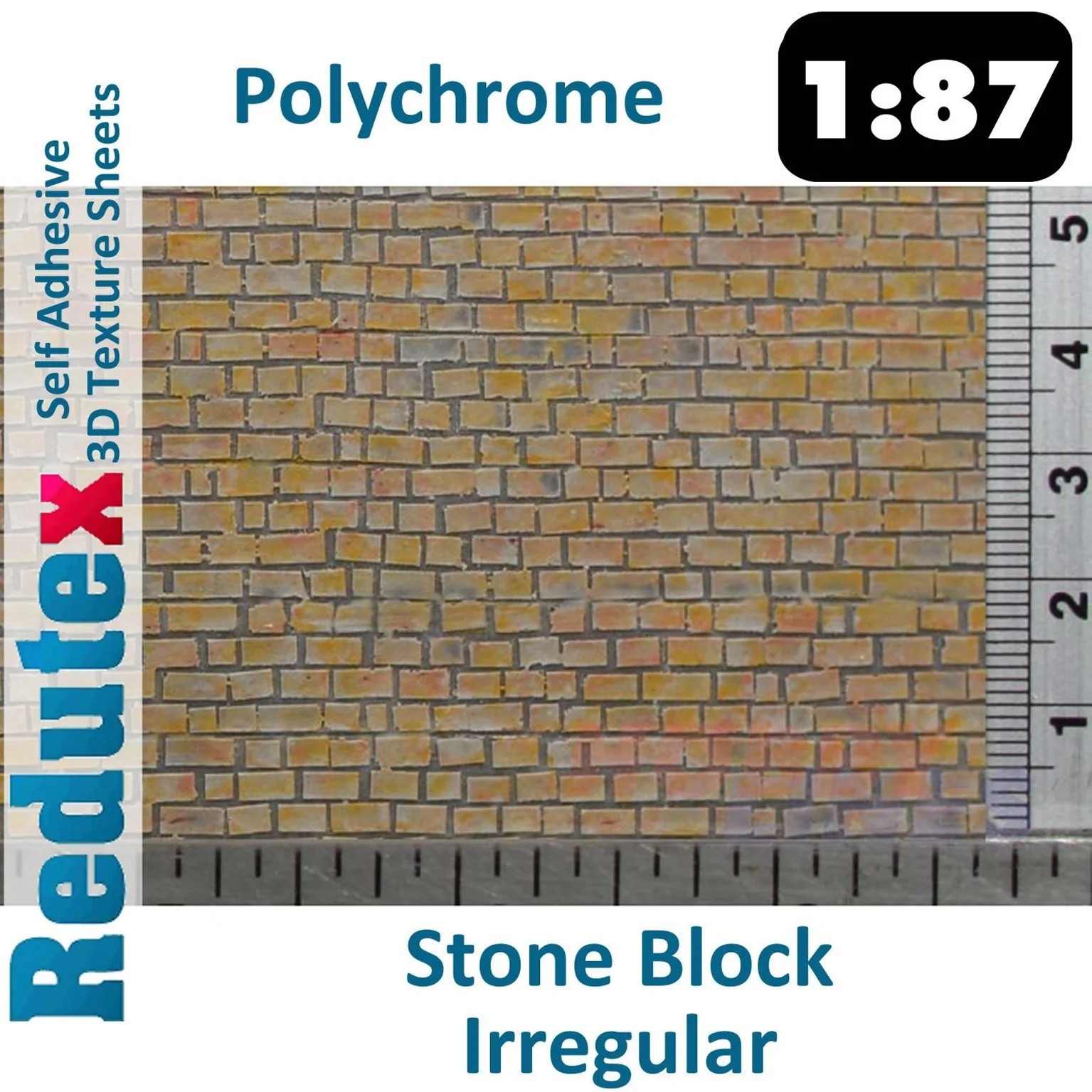 087BF122 Stone Block Irregular HO/OO Self Adhesive 3D Textured Sheet