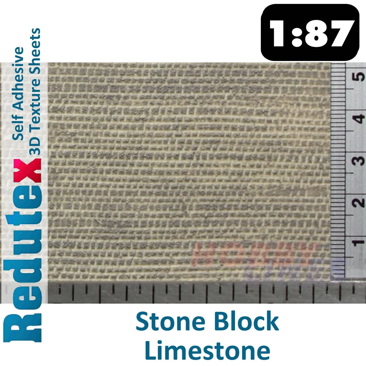 087BS111 Stone Block Limestone LtGrey HO Self Adhesive 3D Textured Sheet
