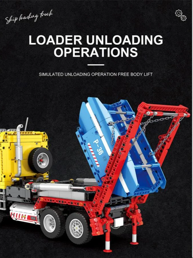 22016 RC Dumpster Container Truck 1918pc Construction Set - Image 3