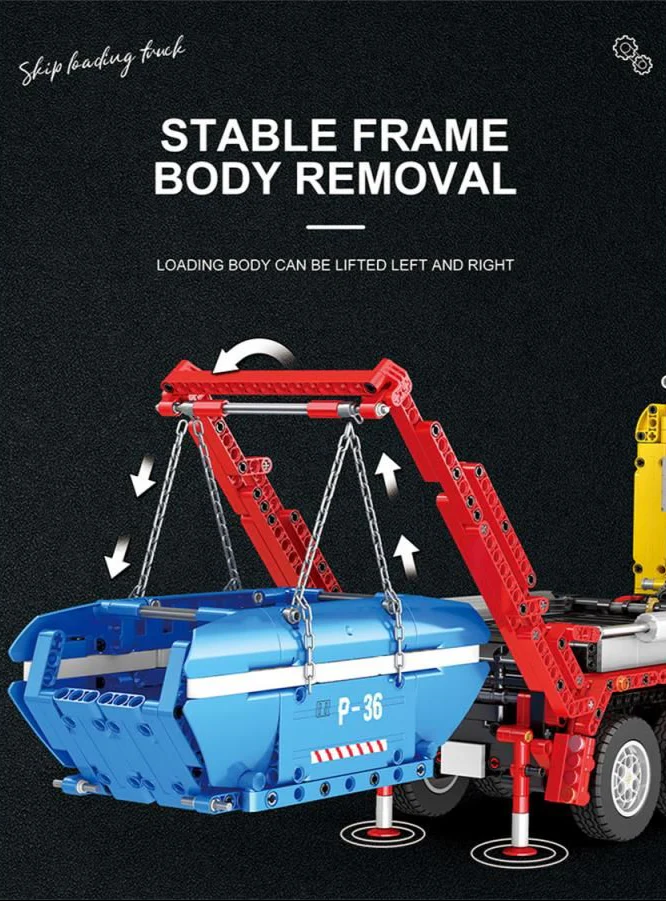 22016 RC Dumpster Container Truck 1918pc Construction Set - Image 4