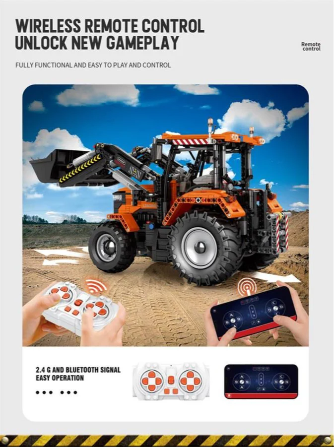 22024 RC Front Loader Tractor 1496pc Construction Set - Image 2