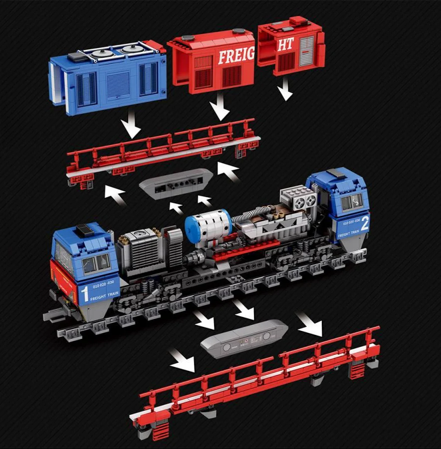 66021A European Diesel Locomotive 1980pc Construction Set - Image 4