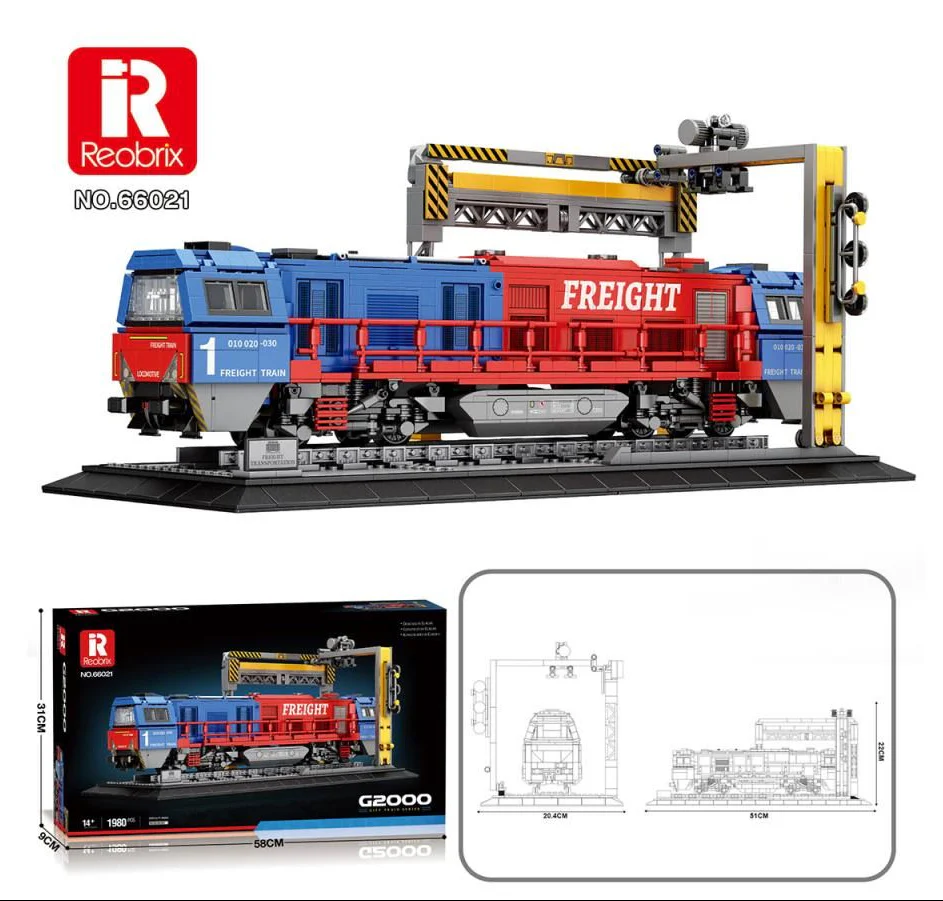 66021A European Diesel Locomotive 1980pc Construction Set - Image 6