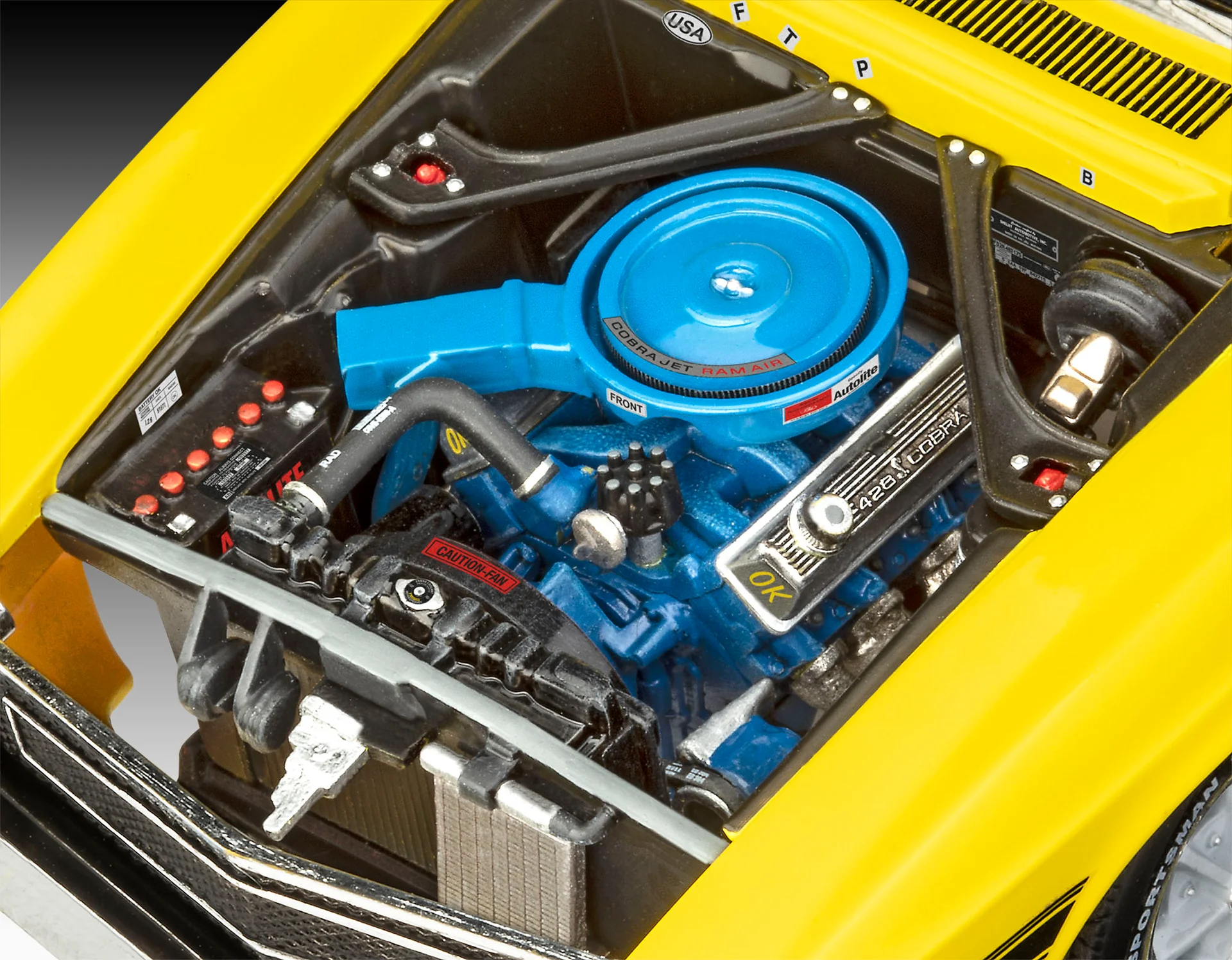 07729 70 Shelby Mustang GT500 Model Kit - Image 3