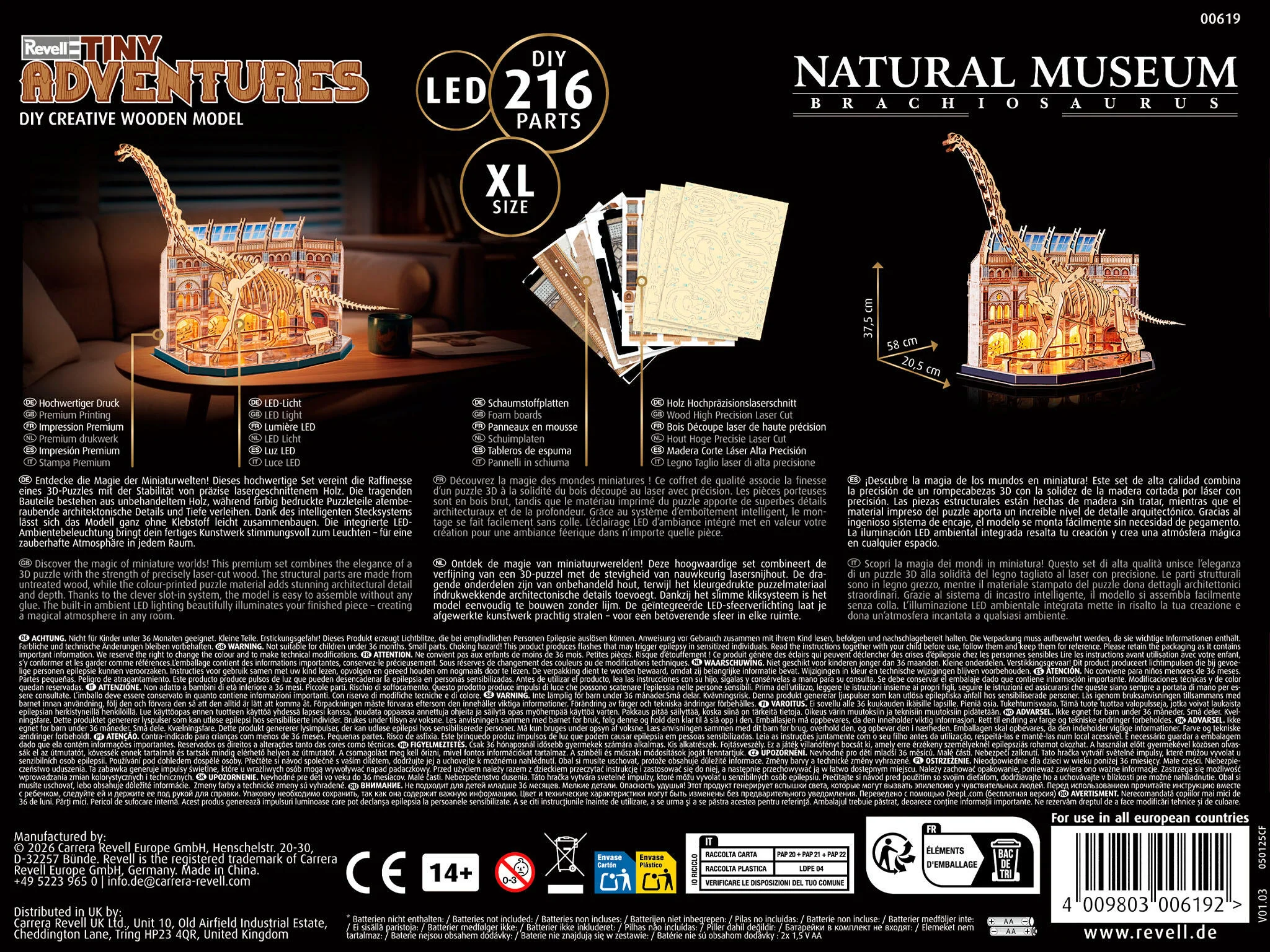 00619 Natural Museum Brachiosaurus Tiny Adventures Model Kit - Image 3
