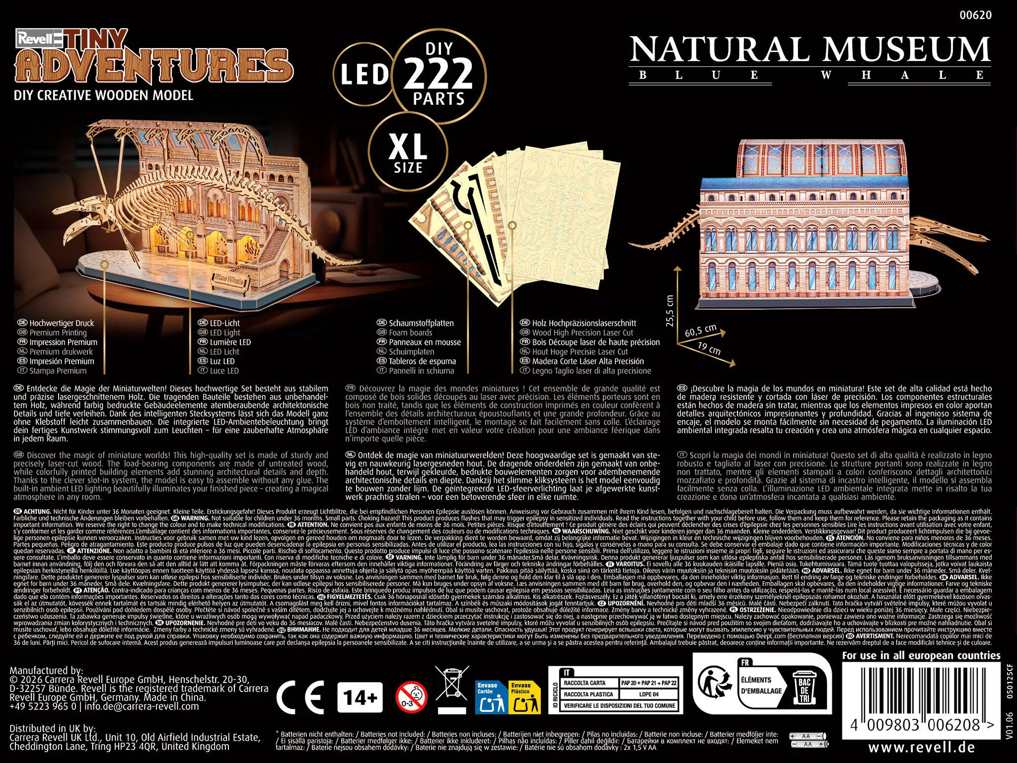 00620 Natural Museum Blue Whale Tiny Adventures Model Kit - Image 3
