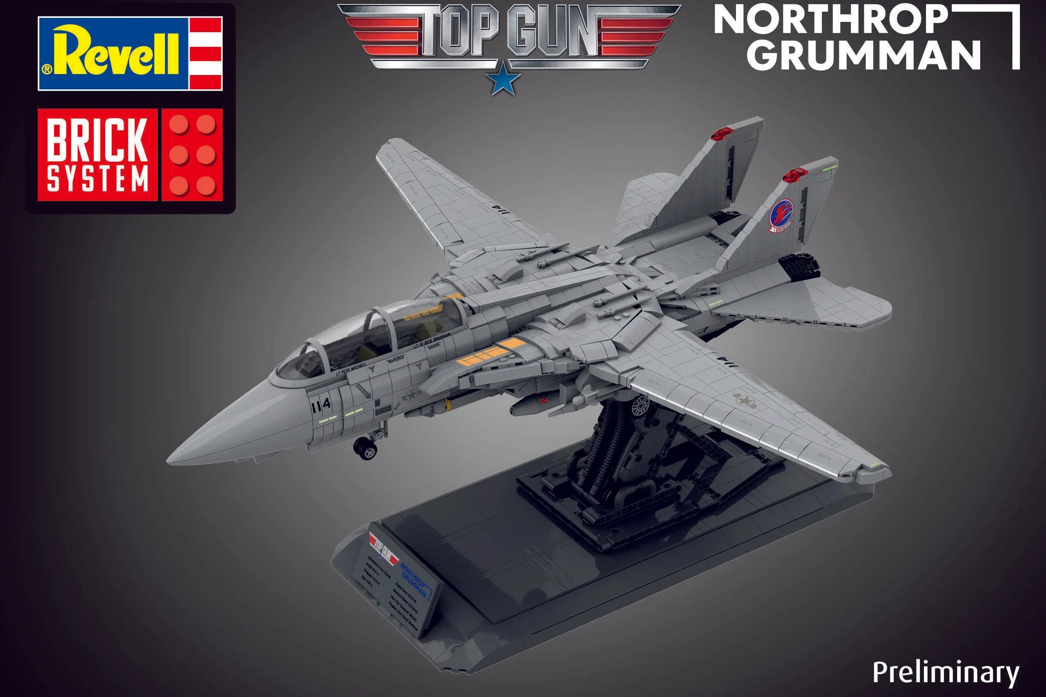 00963 Northrop/Grumman F-14A Top Gun Brick System Model Kit
