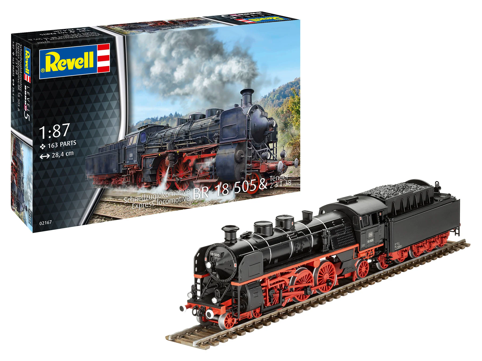 02167 Express Locomotive BR 18 505 with Tender 2'3' T38 Model Kit