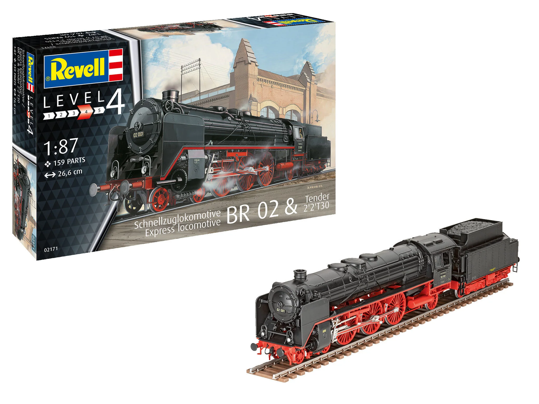 02171 Express Locomotive BR 02 & Tender 2'2' T30 (1:87 Scale) Model Kit