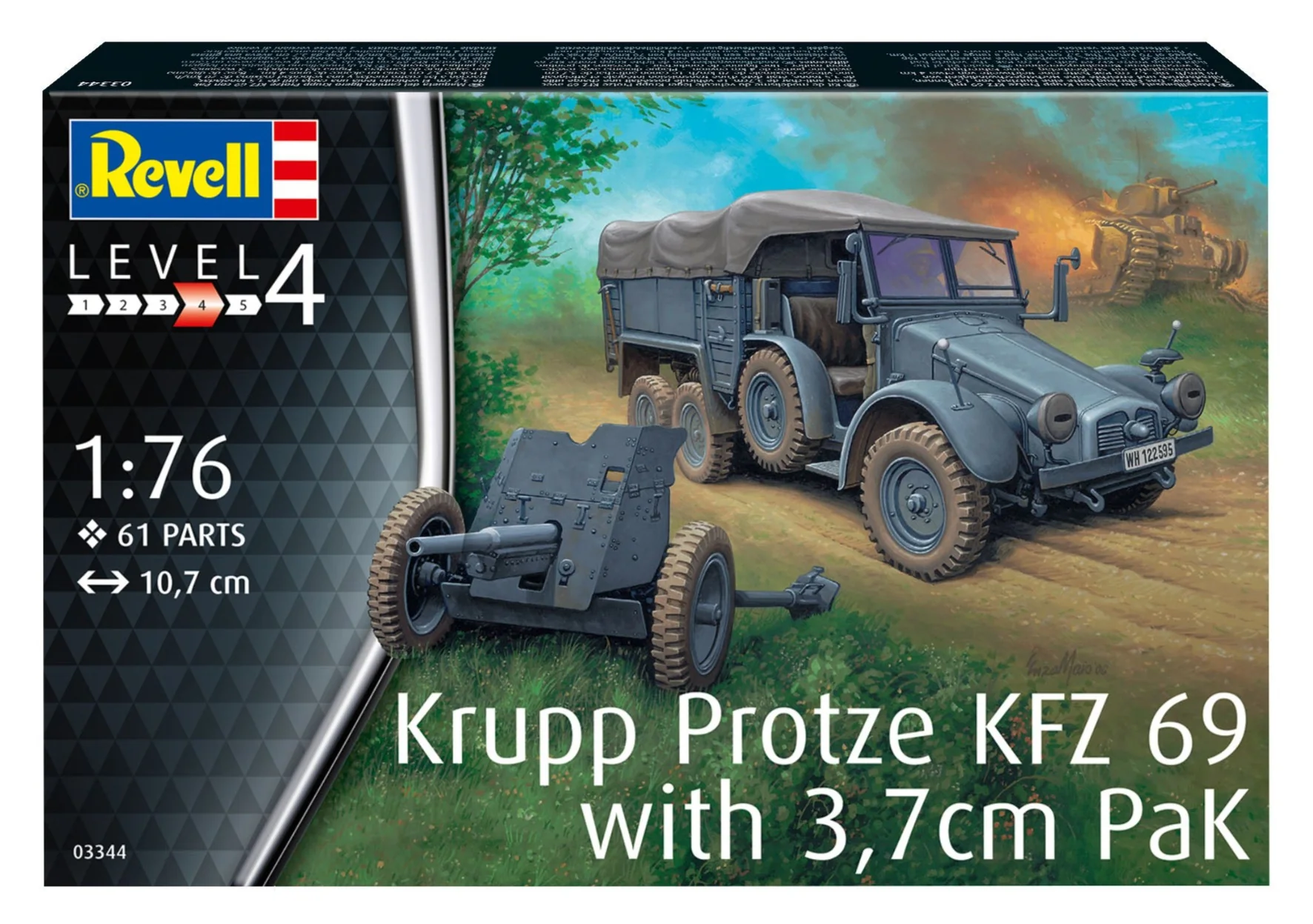 03344 German Krupp Protze KFZ 69 W/3.7CM PAK (1:76 Scale) Model Kit - Image 6