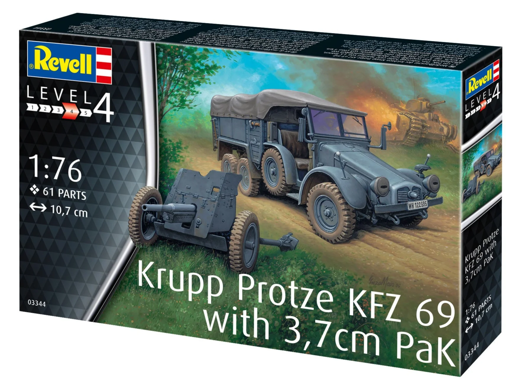 03344 German Krupp Protze KFZ 69 W/3.7CM PAK (1:76 Scale) Model Kit - Image 7