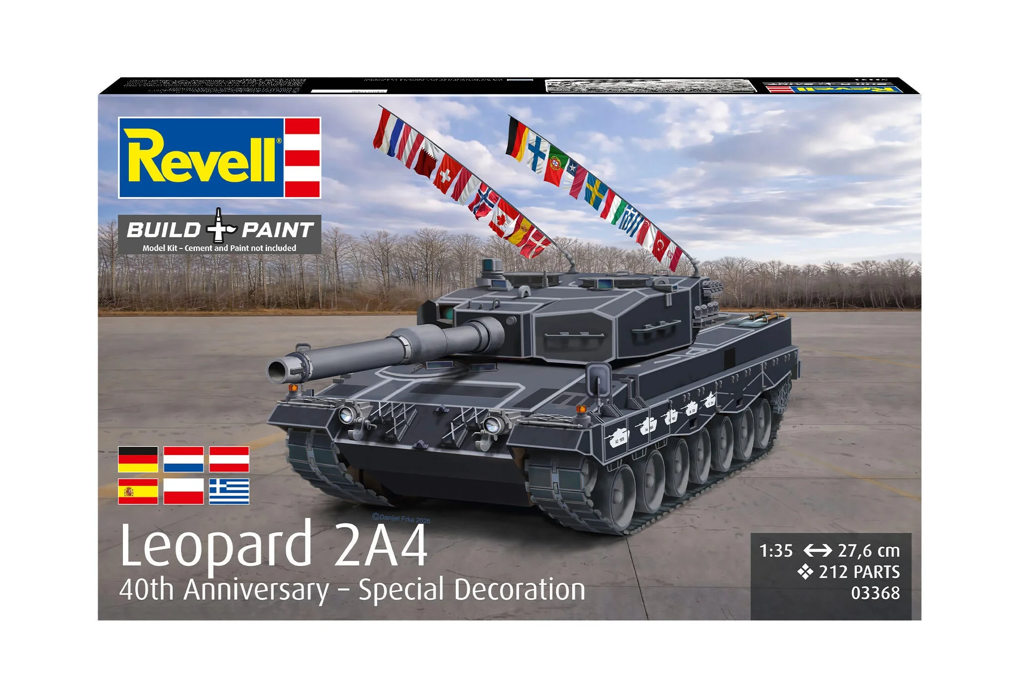03368 Leopard 2A4 - Special Decoration 40th Anniversary Model Kit - Image 2
