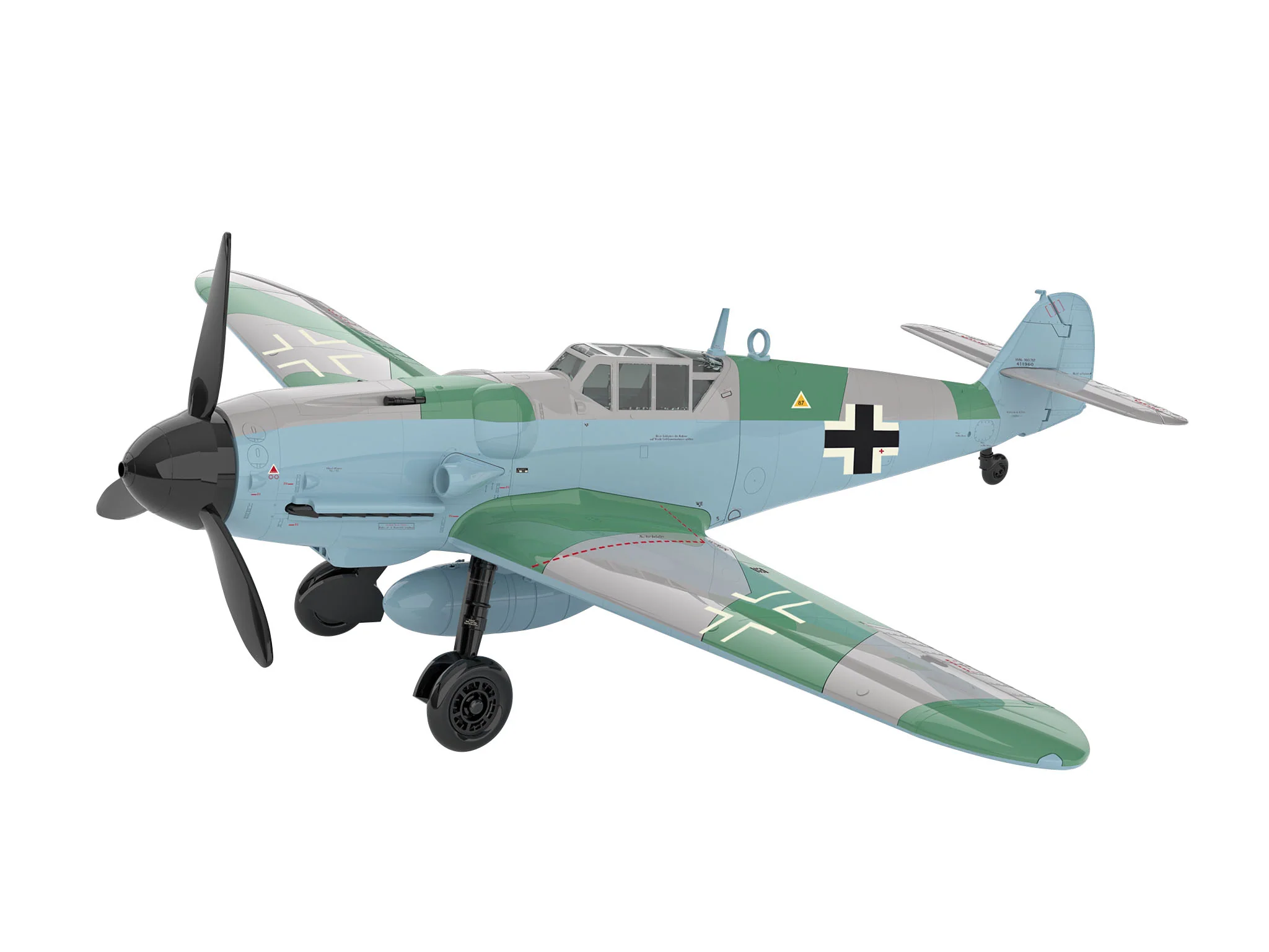 03653 Messerschmitt Bf109G-6 easy-click-system Model Kit - Image 2