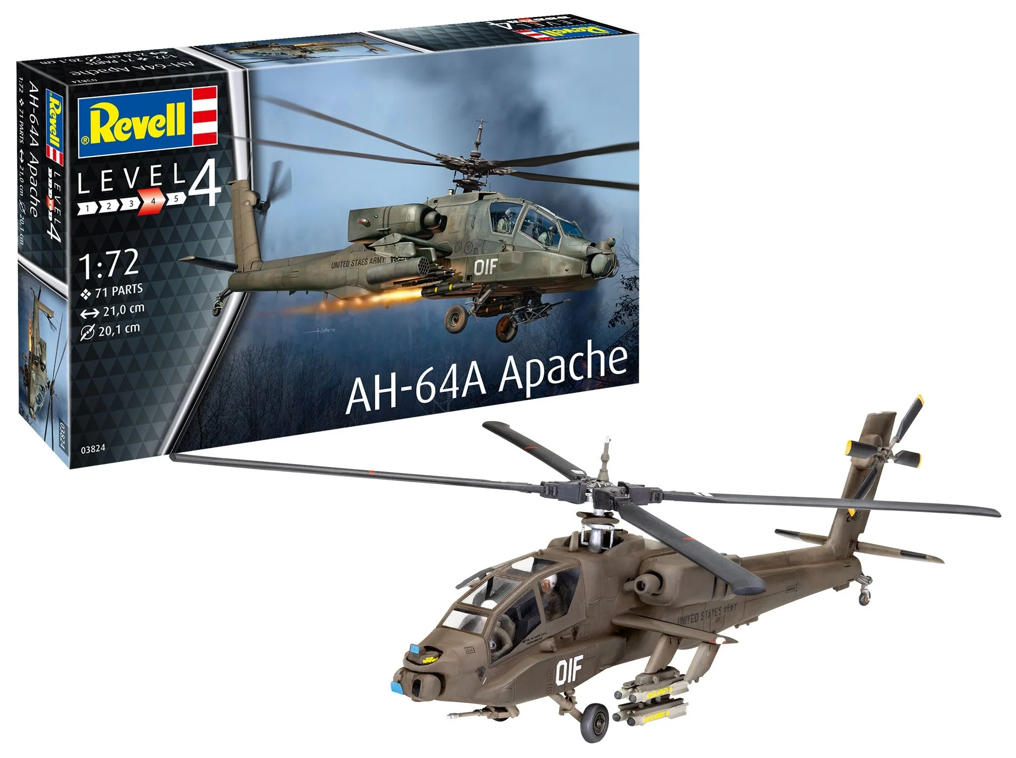 03824 US Boeing AH-64A Apache (1:72 Scale) Model Kit