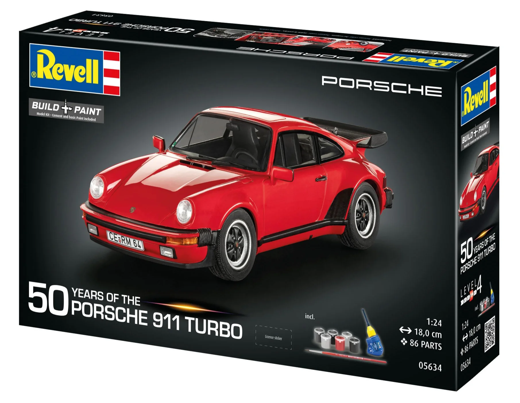 05634 Gift Set Porsche 911 Turbo 50th Anniversary Model Kit - Image 10