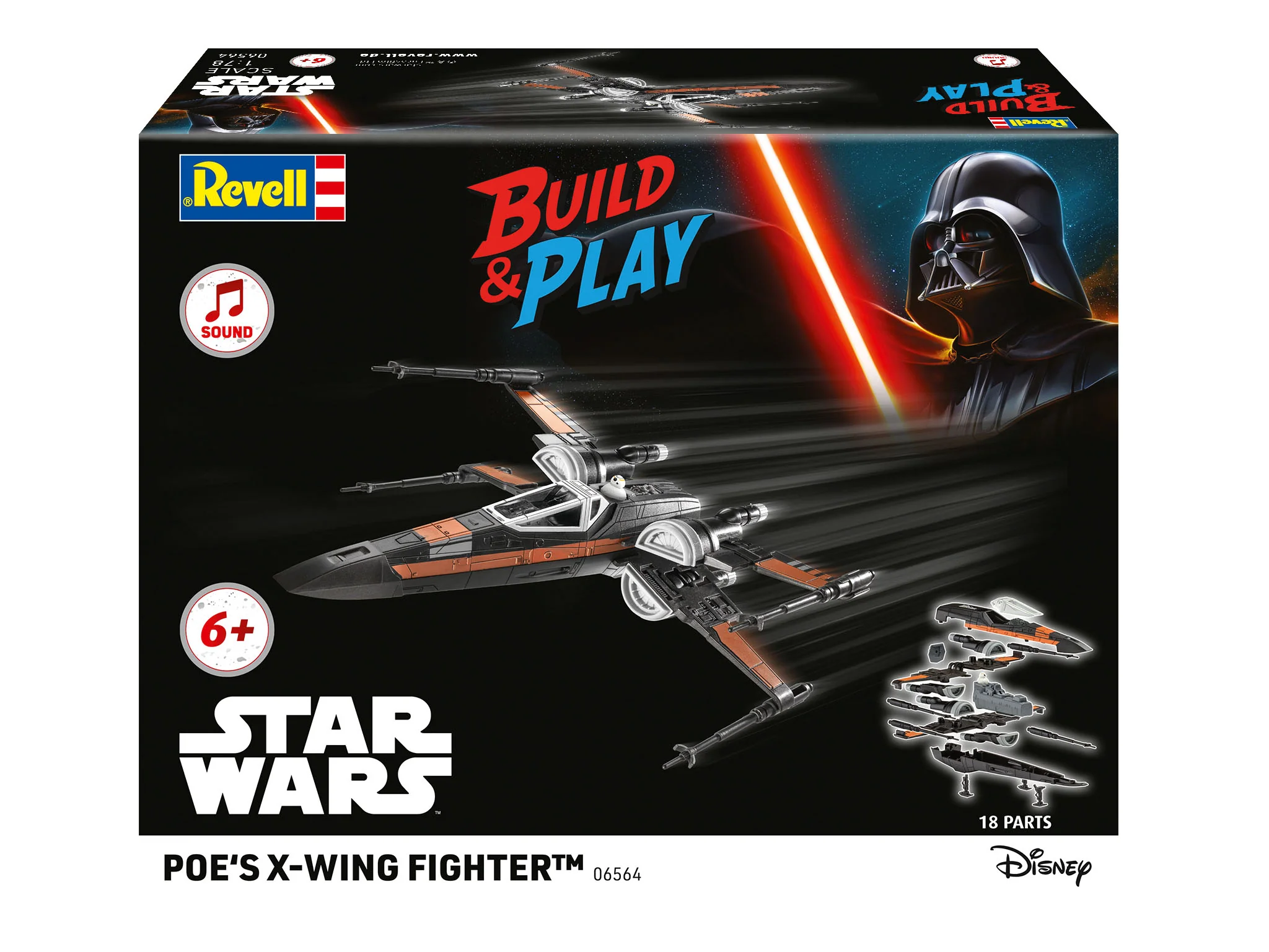 06564 Star Wars Poe's X-Wing Fighter (w-Sound): Build - Play Model Kit - Image 10