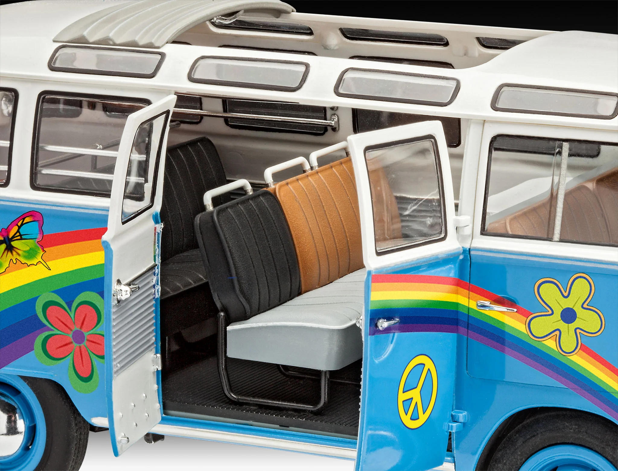 07050 Volkswagen T1 Samba Bus Flower Power (1:24 Scale) Model Kit - Image 2