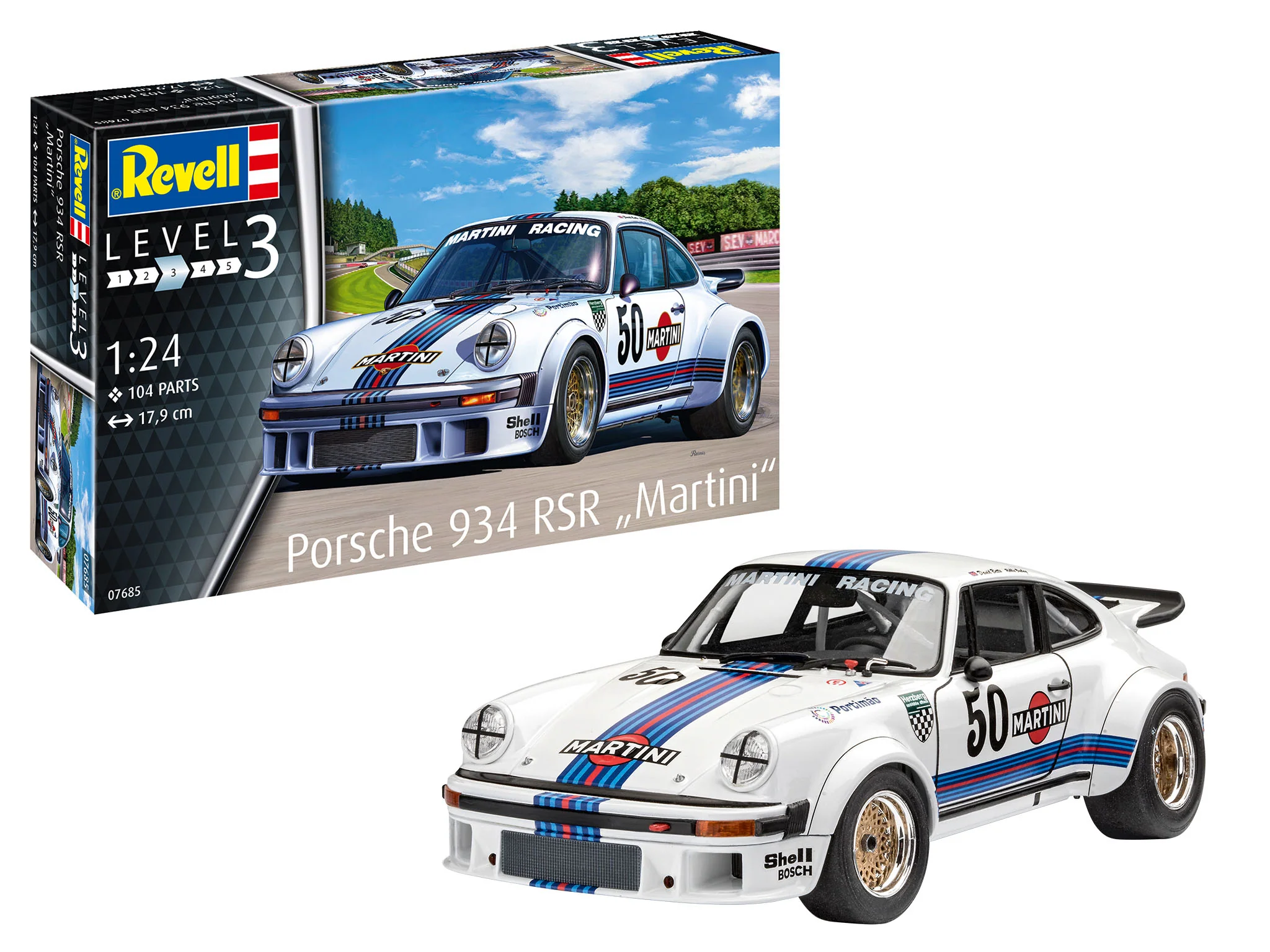 07685 Porsche 934 RSR Martini (1:24 Scale) Model Kit