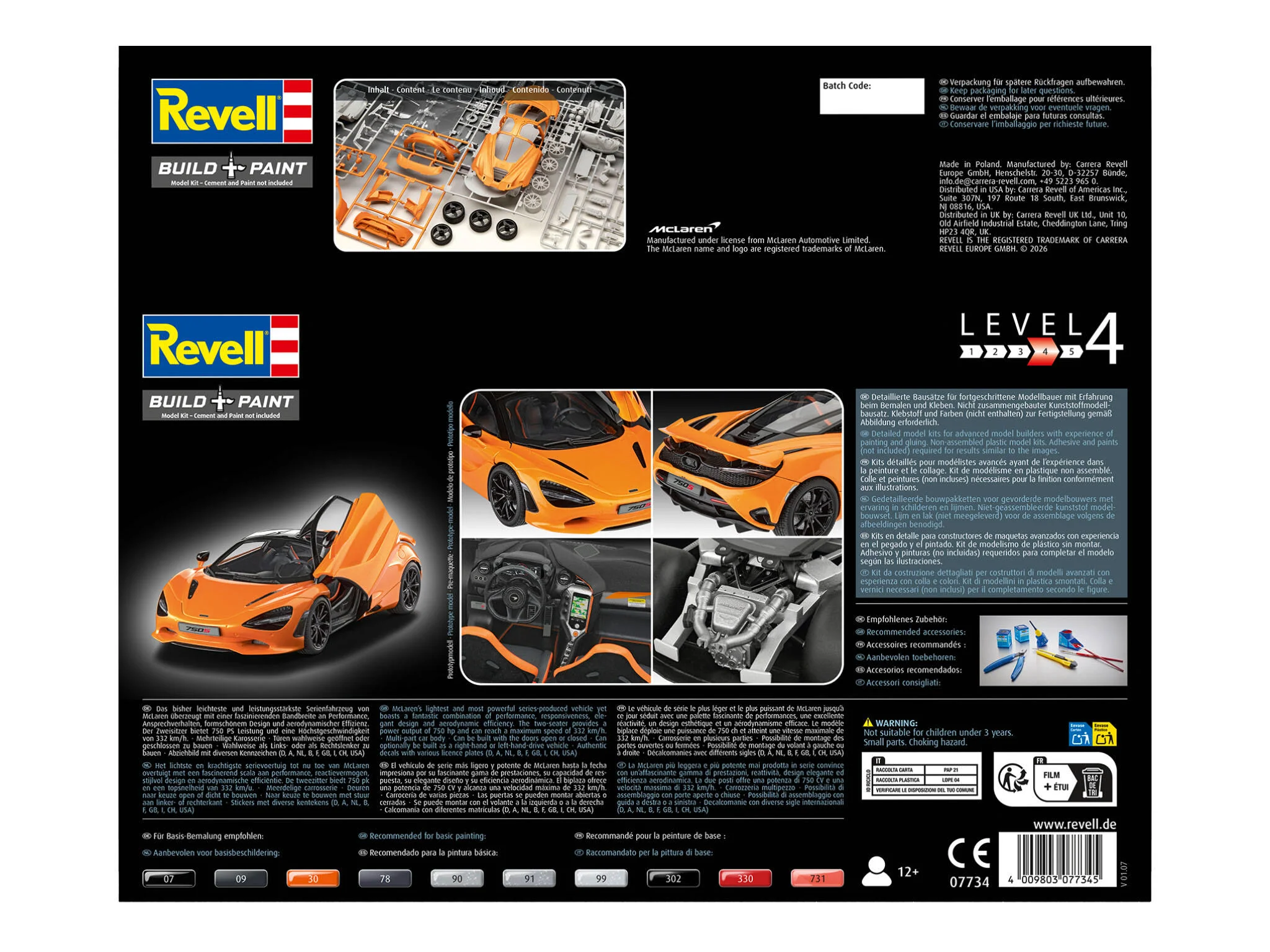 07734 McLaren 750S Model Kit - Image 9