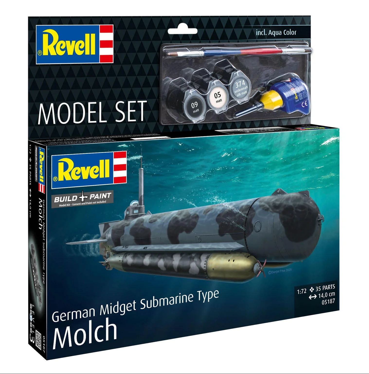 65187 Model Set German Midget Submarine Type Molch Model Kit - Image 3