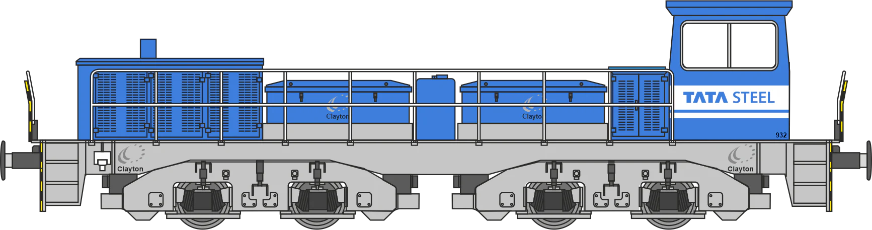 RT-CBD90-TS-B-SF Clayton Class 18 / CBD90 Tata Steel Hybrid Battery Diesel Locomotive No.932 (Version B) DCC Sound - Image 10