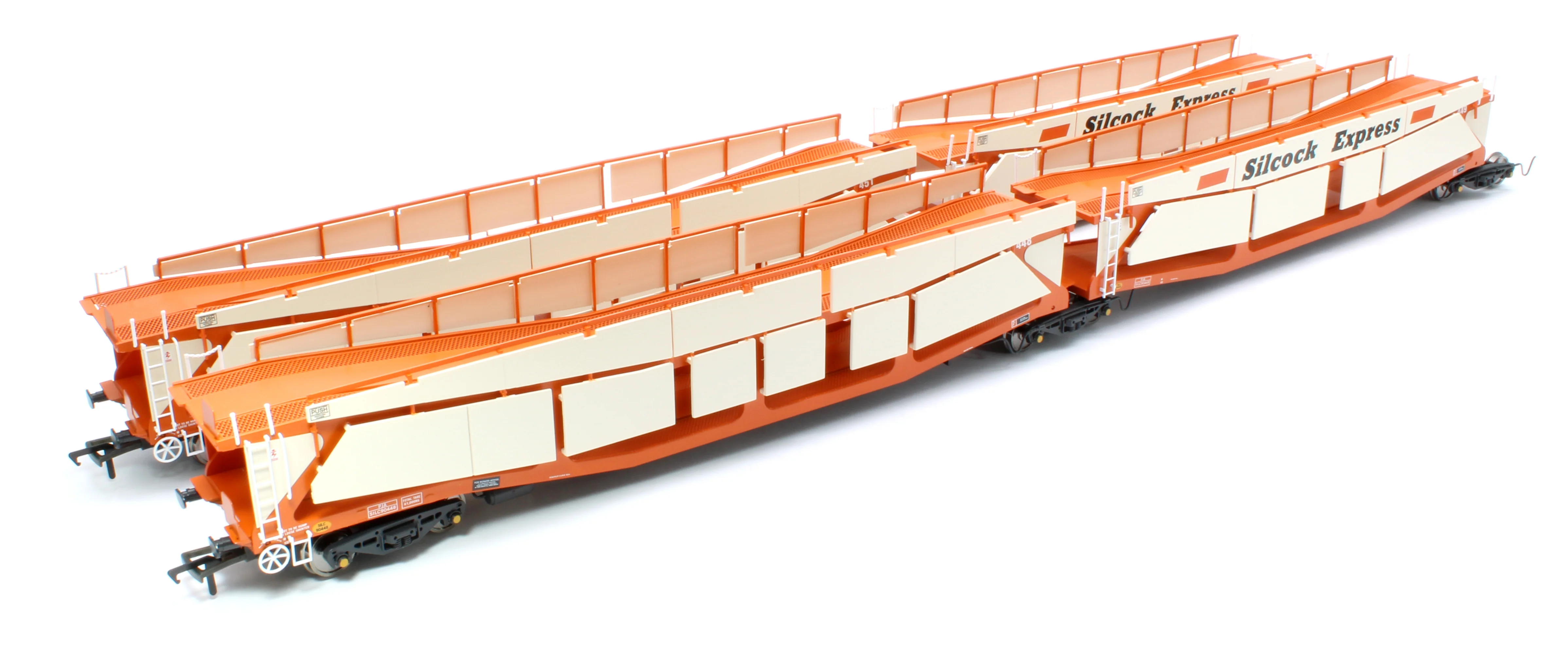RT-OO-CAR4-425B Quad set Cartic-4 car carrier - Silcock Express livery with roof + side screens (set B)