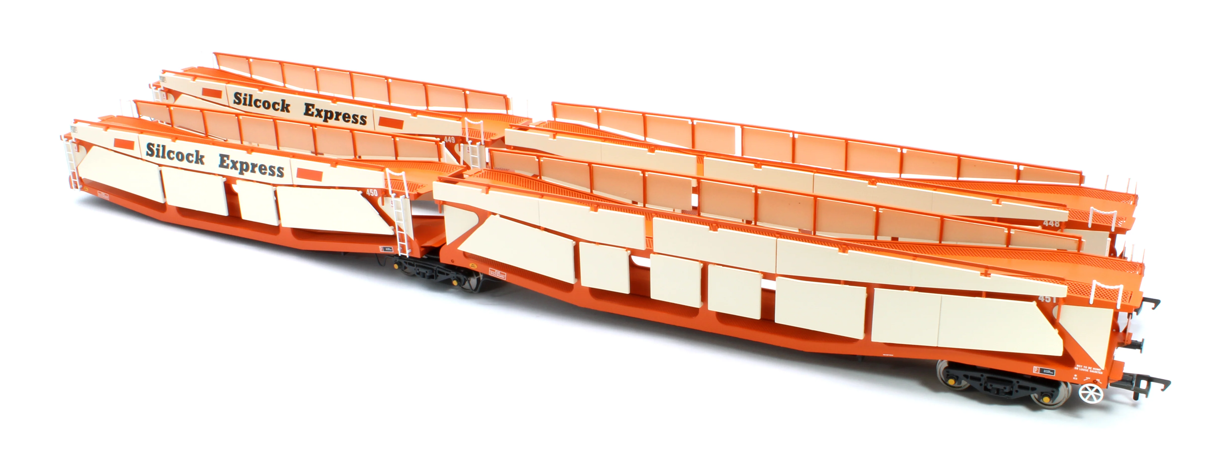 RT-OO-CAR4-425B Quad set Cartic-4 car carrier - Silcock Express livery with roof + side screens (set B) - Image 2