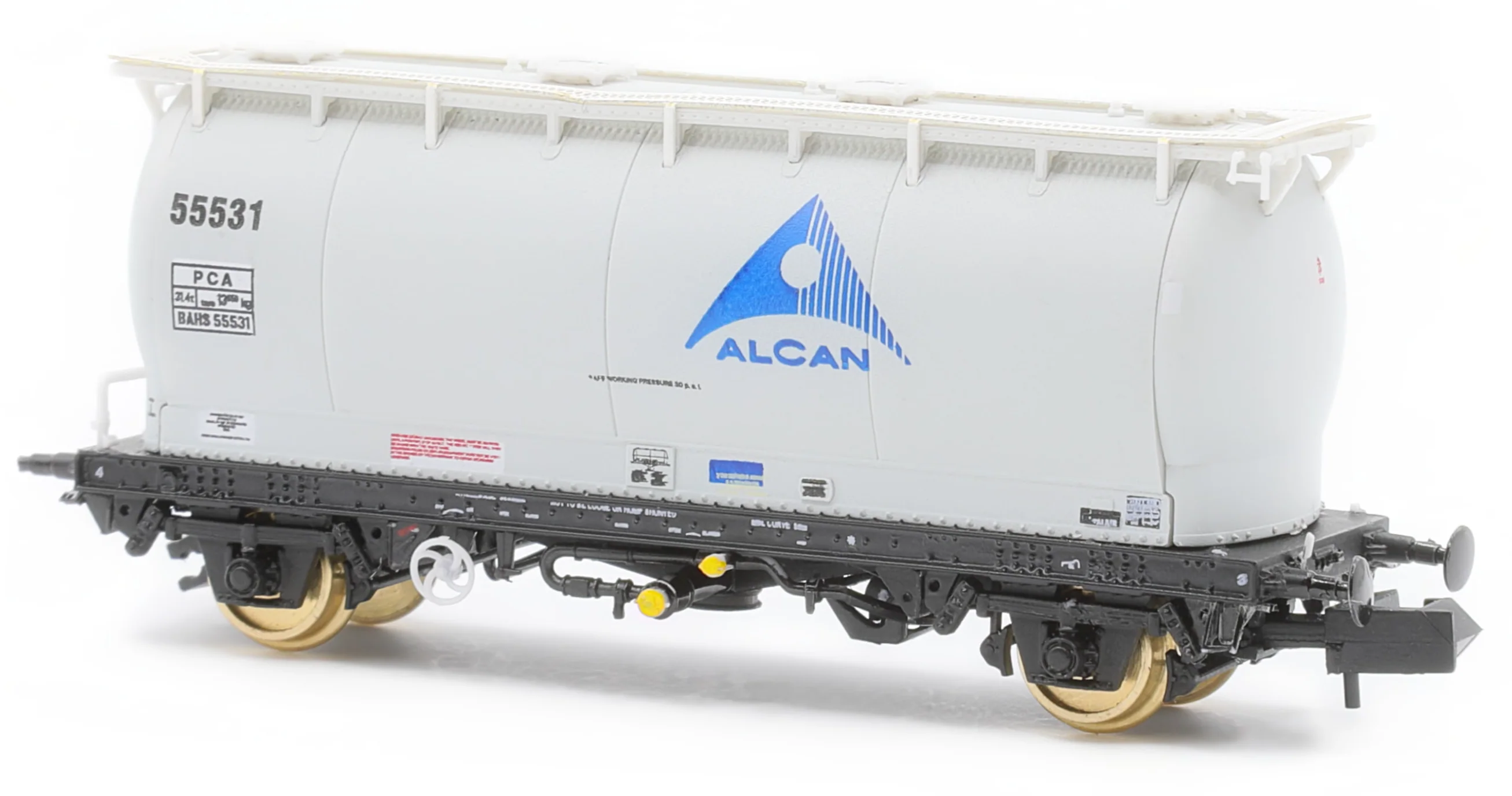 RT-PCA20-201C Pack of 4 Alcan liveried PCA tanks (with ladders). Numbers: 55552, 55556, 55557, 55561 - Image 2