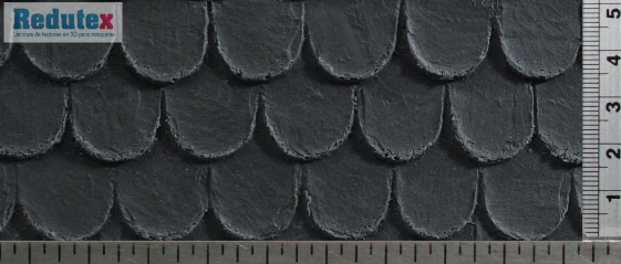 012PP111 Rounded Slate STANDARD 1:12 Self Adhesive 3D Textured Sheet
