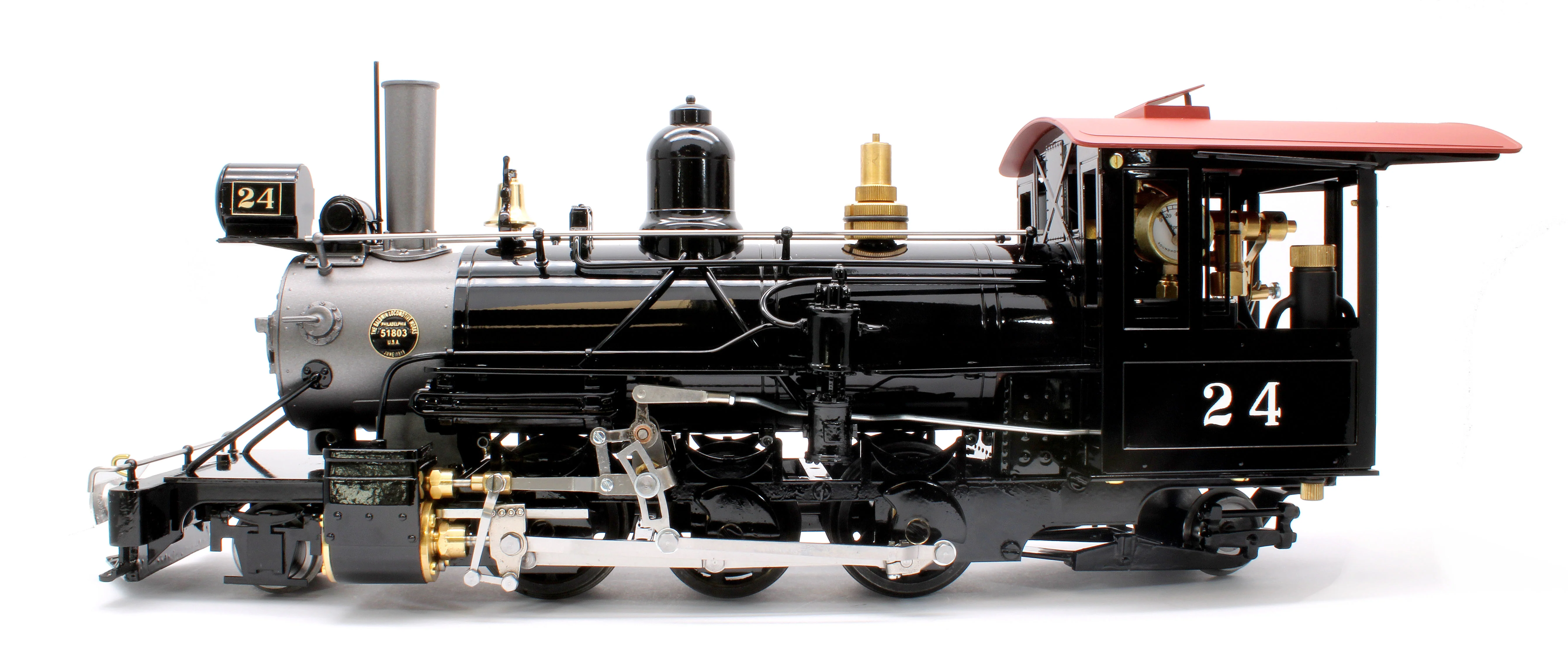SR24RC-BLACK-I 2-6-2 S.R. & R.L 'Sandy River & Rangely Lakes' No.24 Black (Radio Control, Insulated Wheels) Steam Locomotive - Image 4