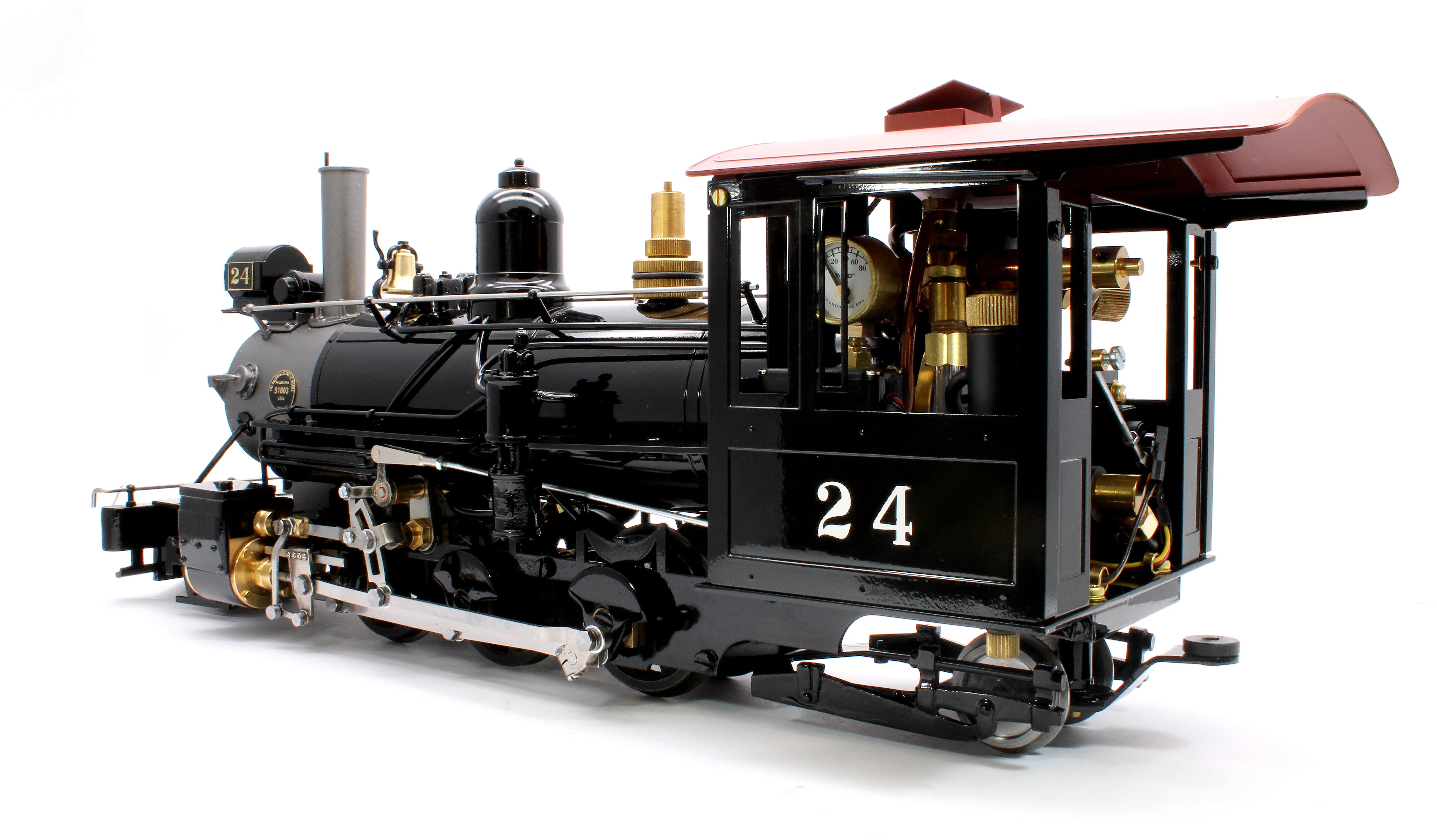 SR24RC-BLACK-I 2-6-2 S.R. & R.L 'Sandy River & Rangely Lakes' No.24 Black (Radio Control, Insulated Wheels) Steam Locomotive - Image 5