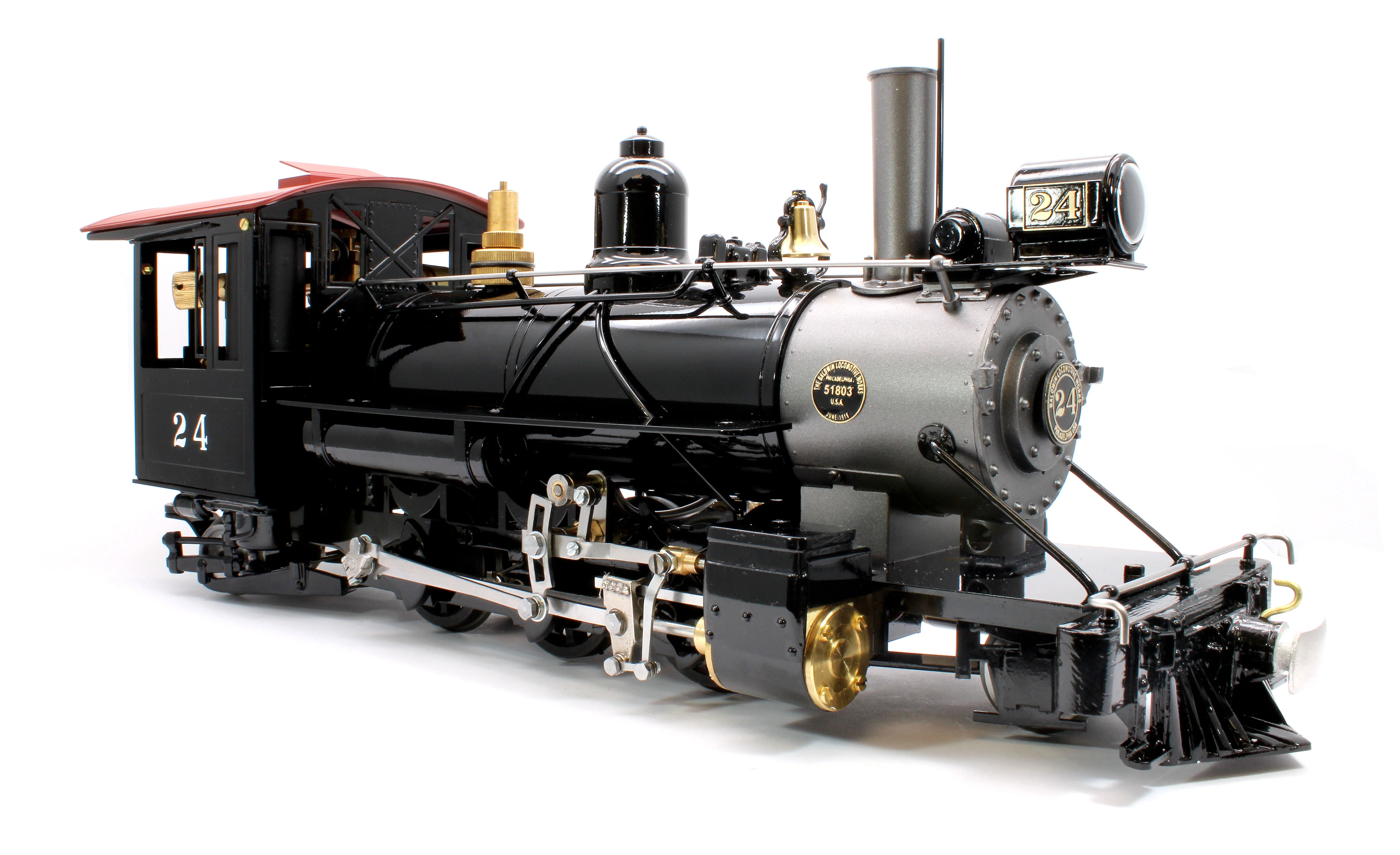 SR24RC-BLACK-I 2-6-2 S.R. & R.L 'Sandy River & Rangely Lakes' No.24 Black (Radio Control, Insulated Wheels) Steam Locomotive - Image 7
