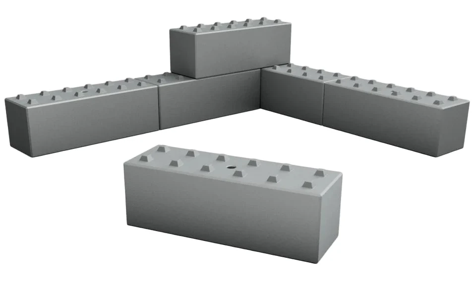 RRM088 N Gauge Concrete Blocks (Pack of 12) - Unpainted Model Kit