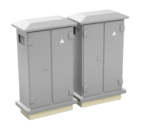 RRM157 TT:120 Gauge Lineside Cabinets V1 (Pack of 12) - Unpainted Model Kit