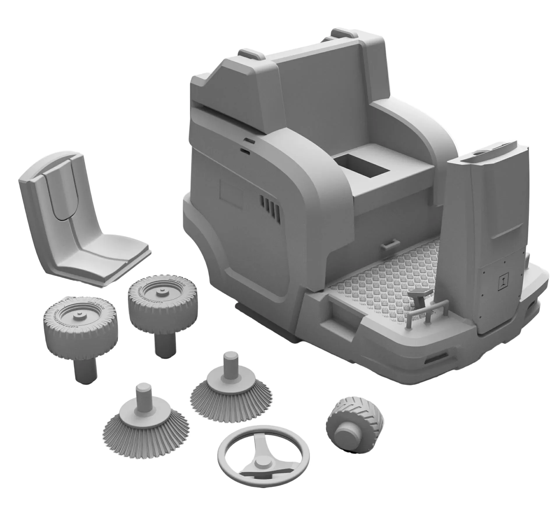 RRM174 OO Gauge Ride-on Sweeper - Unpainted Model Kit - Image 3