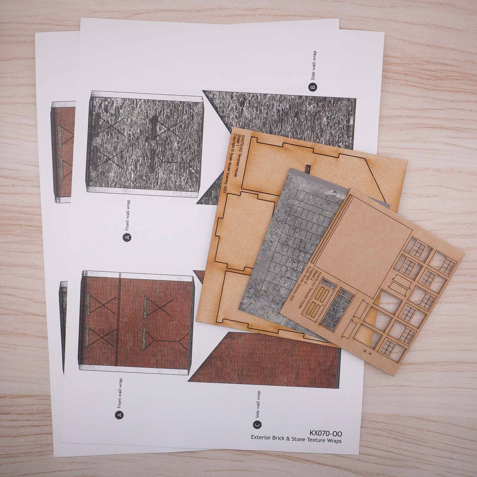 KX070 OO Low Relief Terraced House / Cottage Model Kit - Image 4