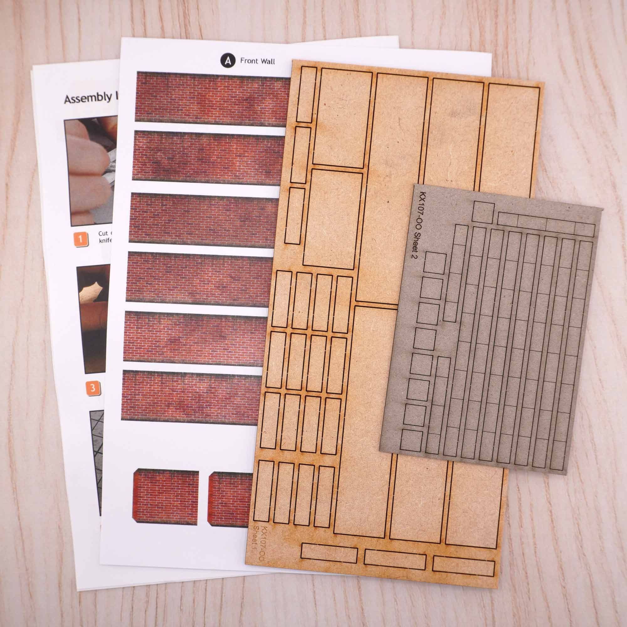 KX107A 5ft Modular Victorian Red Brick Walls Model Kit - Image 3