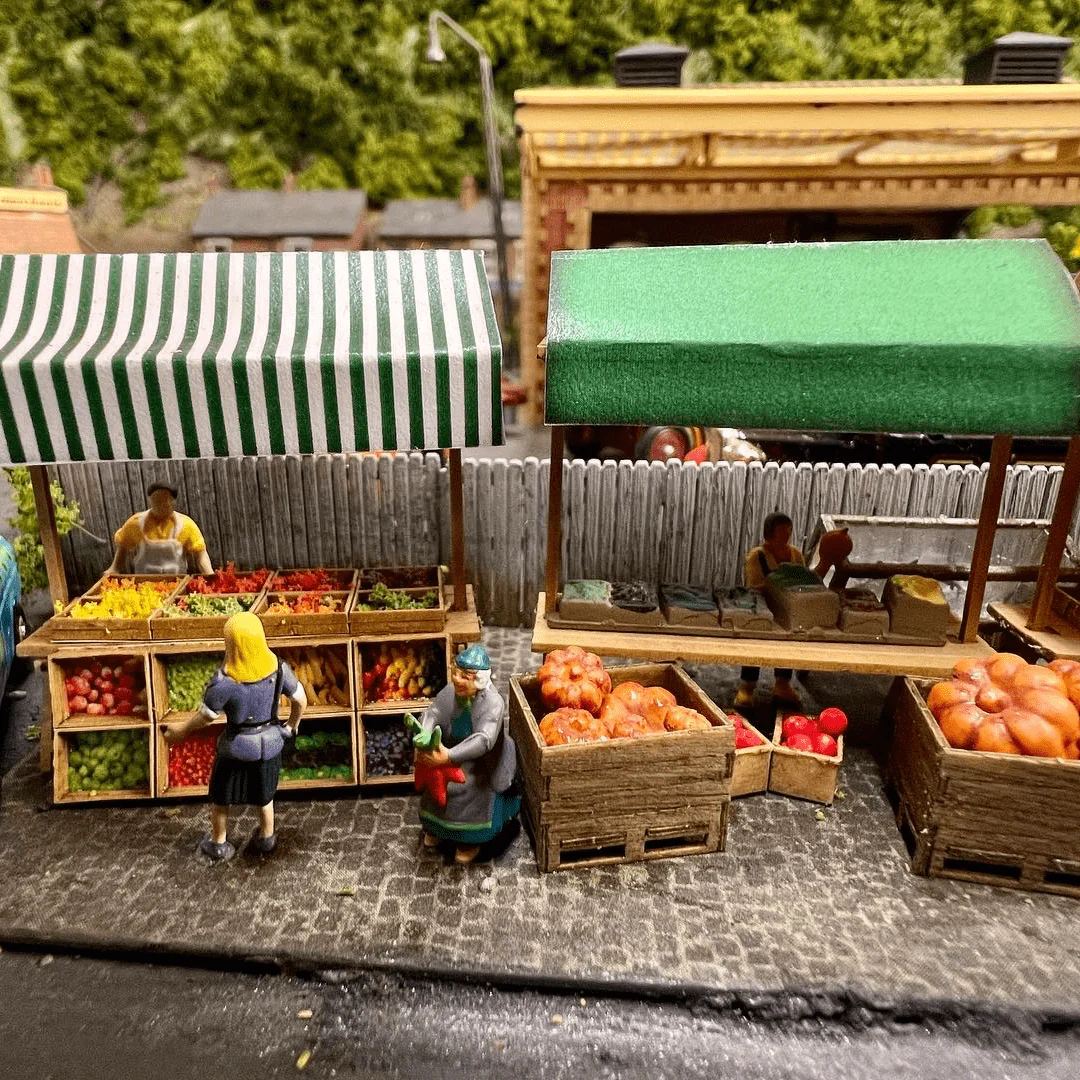 LX067 Market Stalls (Pack of 4) Model Kit