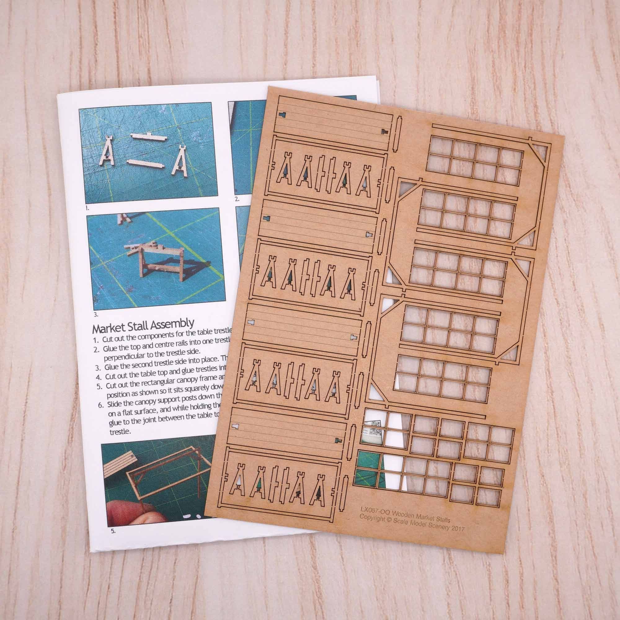 LX067 Market Stalls (Pack of 4) Model Kit - Image 4
