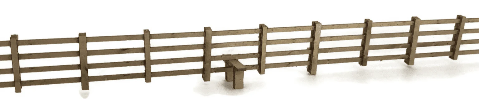 LX236 OO/HO 4ft Post & Rail Fencing (Natural Wood) Model Kit - Image 2