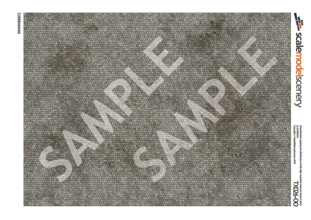 TX026 OO/HO Cobblestones Texture Paper (x5) - Image 2