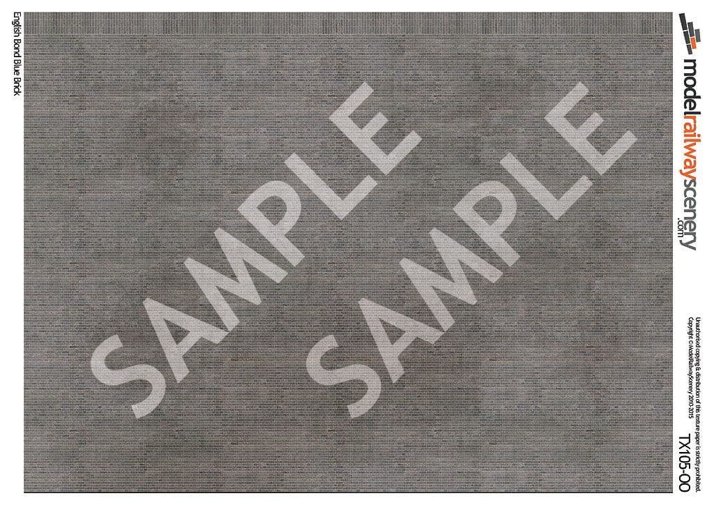 TX105 OO/HO English Bond Blue Engineering Brick Texture Paper (x5) - Image 2
