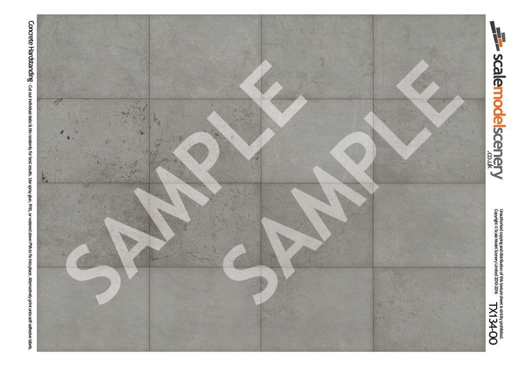 TX134 OO/HO Concrete Hardstanding Texture Paper (x5) - Image 2