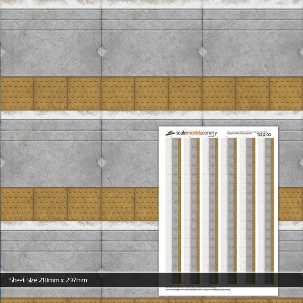 TX212 OO/HO Network Rail Platform Edge Coping With Buff Paving (x5)
