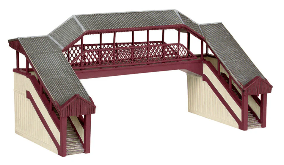 42-020R Covered Metal Footbridge Red & Cream