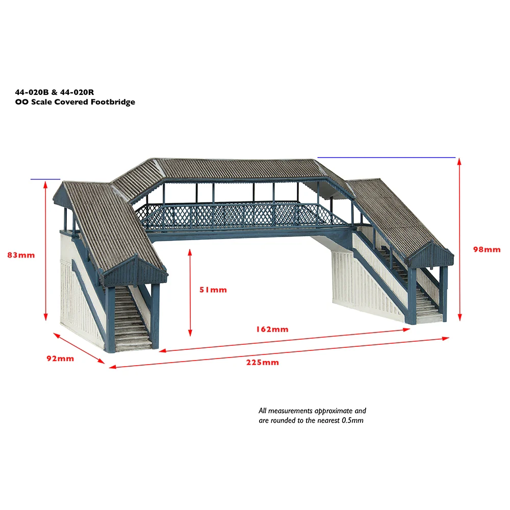 44-020R Covered Metal Footbridge Red and Cream - Image 2