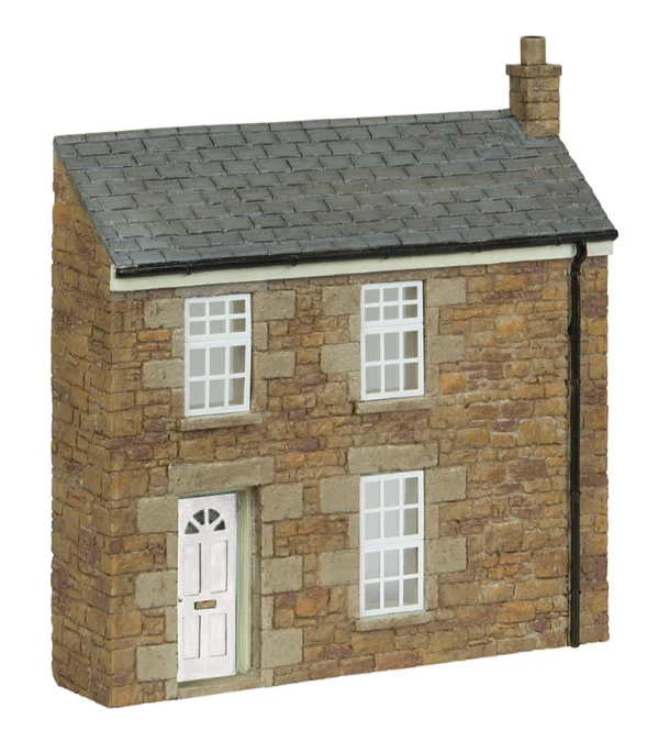 44-0219A Low Relief Stone Terrace Left Hand Door White