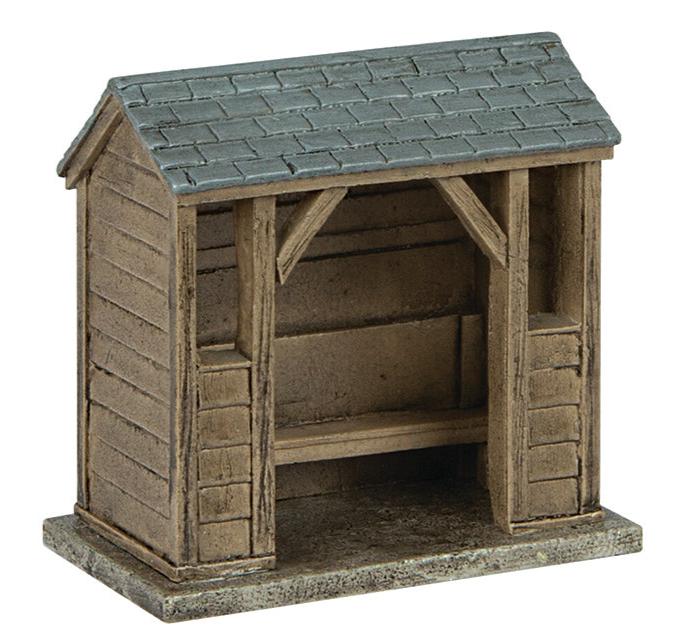 44-0539B Wooden Bus Stop Brown