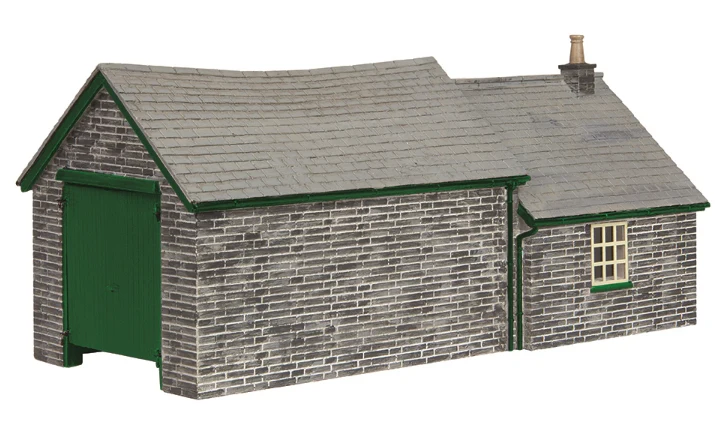 44-1007G Narrow Gauge (OO9) Stone Shed and Store Green